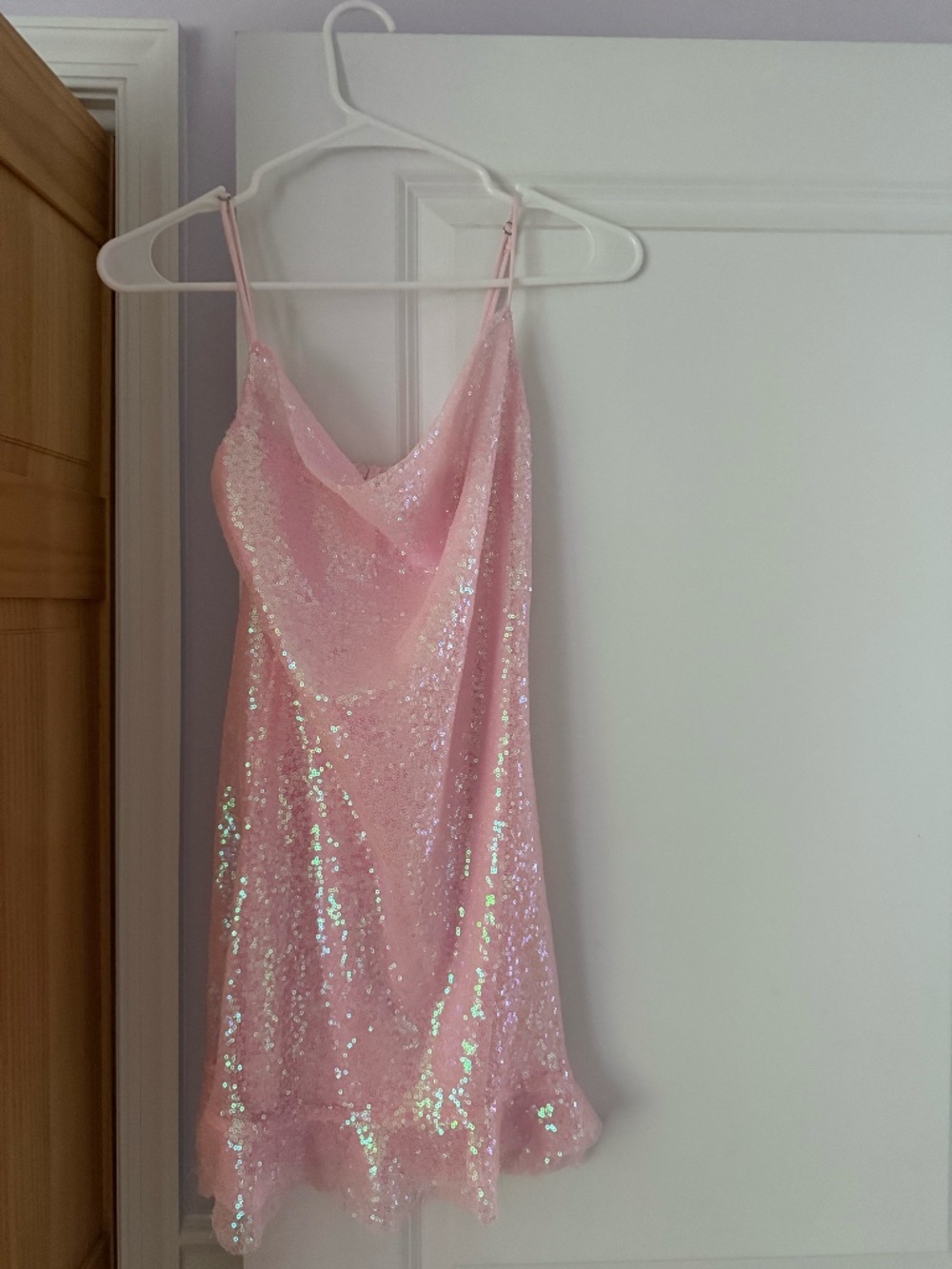 Pink Sequin Mini Dress